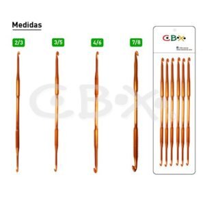 Aguja Crochet Aluminio Doble Punta n°4/6