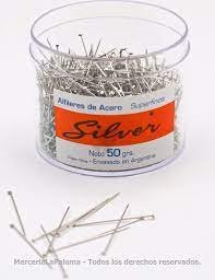 Alfiler Cabeza Acero Inoxidable Silver x 50 grs