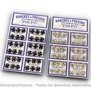 Broche Presion Pulpo x 7 mm - Blanco - Negro