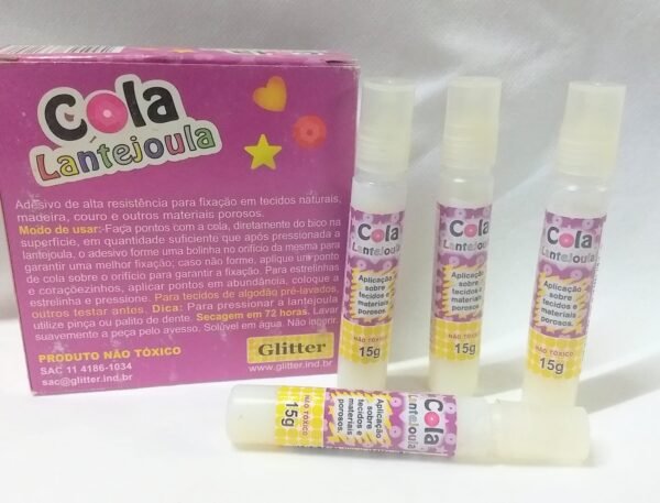 Pegamento Glitter P/Lentejuelas y Piedras - Tubo Tapa a Rosca x 15 grs