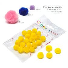 Pompon CBX x 15 mm - Blister x 25 unids