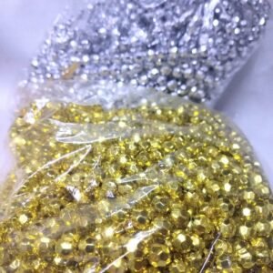 Perla Bola Facetada 6 mm en Hilo - Metalizada